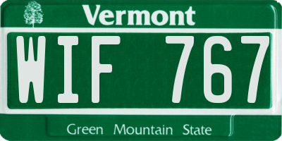 VT license plate WIF767