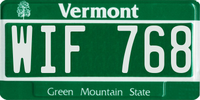 VT license plate WIF768