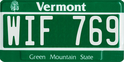 VT license plate WIF769