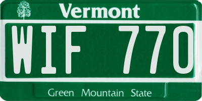 VT license plate WIF770