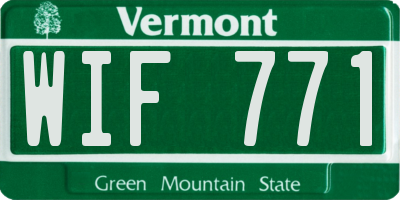 VT license plate WIF771