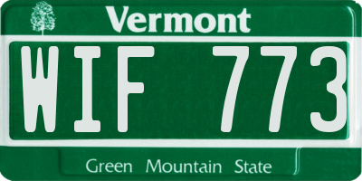 VT license plate WIF773