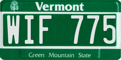 VT license plate WIF775