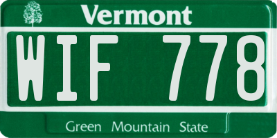 VT license plate WIF778