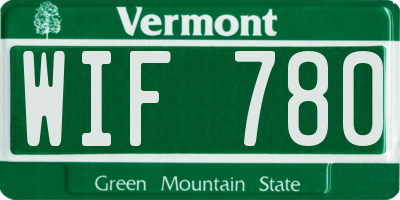 VT license plate WIF780