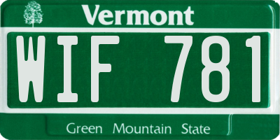 VT license plate WIF781