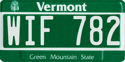 VT license plate WIF782