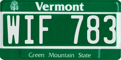 VT license plate WIF783