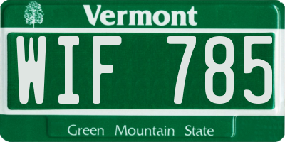 VT license plate WIF785