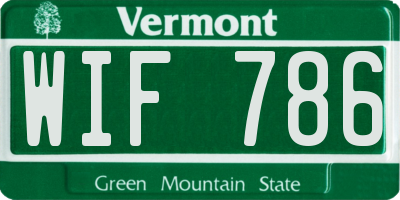 VT license plate WIF786