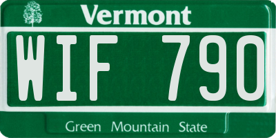 VT license plate WIF790