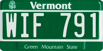 VT license plate WIF791