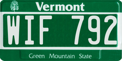 VT license plate WIF792
