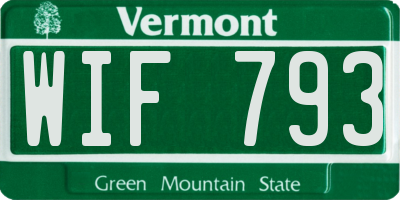 VT license plate WIF793