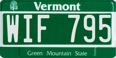 VT license plate WIF795