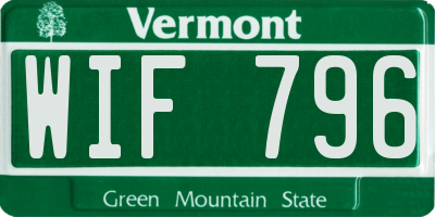 VT license plate WIF796