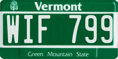 VT license plate WIF799