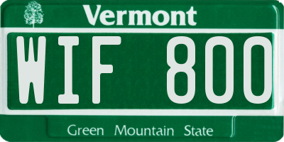 VT license plate WIF800