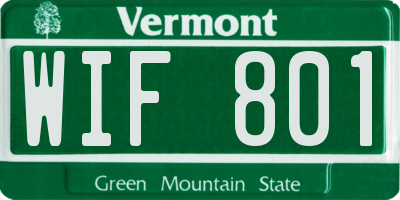 VT license plate WIF801