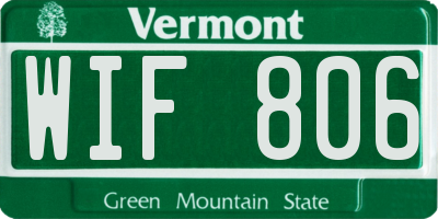 VT license plate WIF806