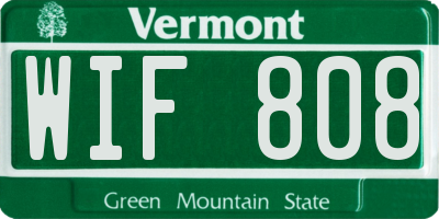VT license plate WIF808