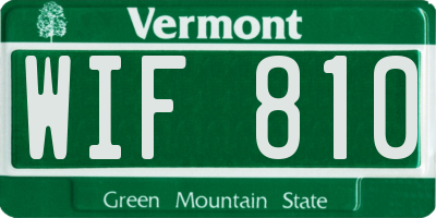 VT license plate WIF810