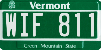 VT license plate WIF811