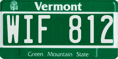 VT license plate WIF812