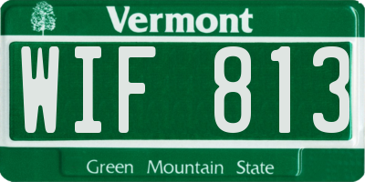 VT license plate WIF813