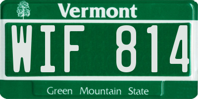 VT license plate WIF814