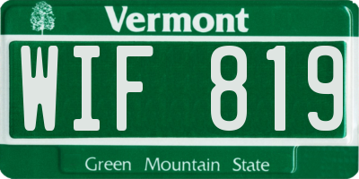 VT license plate WIF819