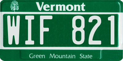 VT license plate WIF821