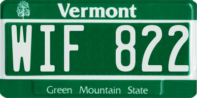 VT license plate WIF822