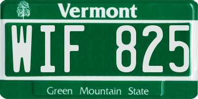 VT license plate WIF825