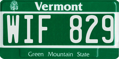 VT license plate WIF829