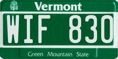 VT license plate WIF830