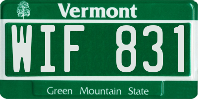 VT license plate WIF831