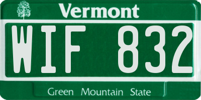 VT license plate WIF832