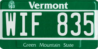 VT license plate WIF835