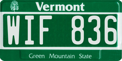 VT license plate WIF836