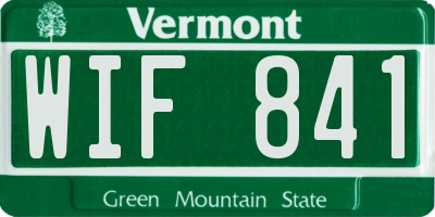 VT license plate WIF841
