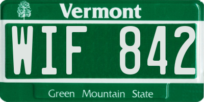VT license plate WIF842