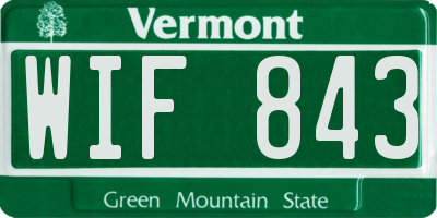 VT license plate WIF843