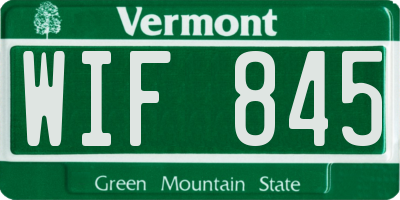 VT license plate WIF845