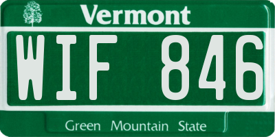 VT license plate WIF846