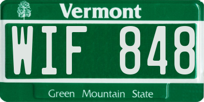 VT license plate WIF848