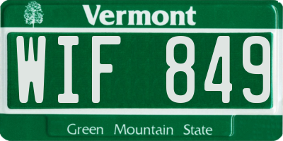 VT license plate WIF849