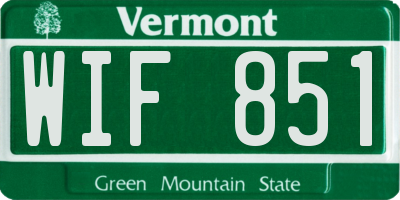 VT license plate WIF851