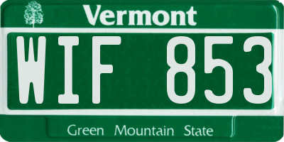 VT license plate WIF853
