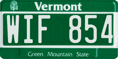 VT license plate WIF854